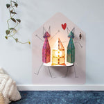Groovy Magnets magnetische muursticker huisje voor kinderkamer meisjeskamer lichtroze