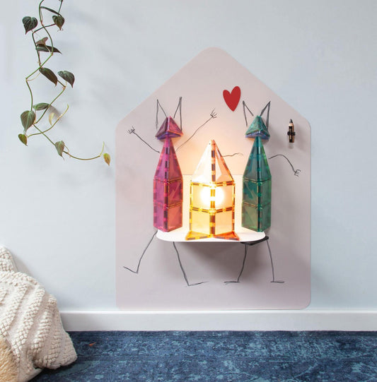 Groovy Magnets magnetische muursticker huisje voor kinderkamer meisjeskamer lichtroze