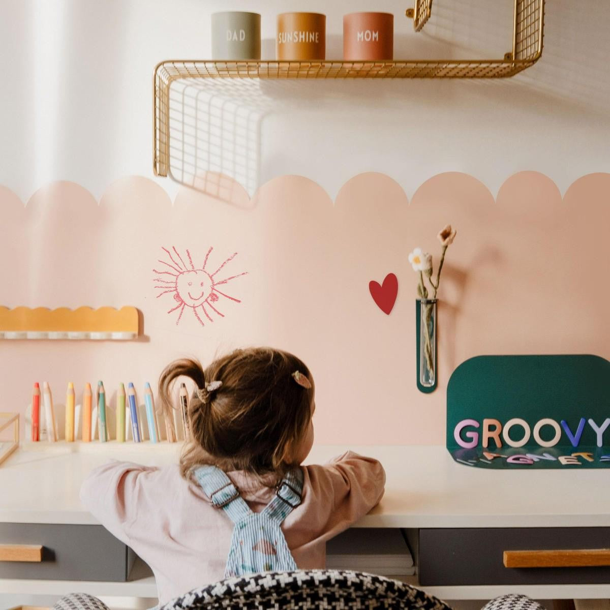 Groovy Magnets magnetische muursticker met boogjes voor kinderkamer meisjeskamer nude roze