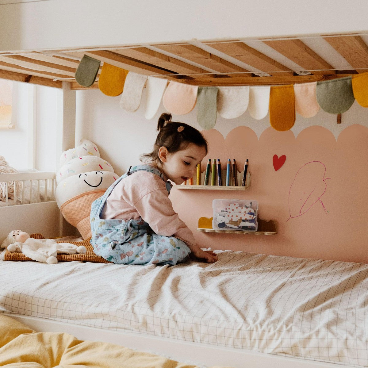 Groovy Magnets magnetische muursticker met boogjes voor kinderkamer meisjeskamer nude roze