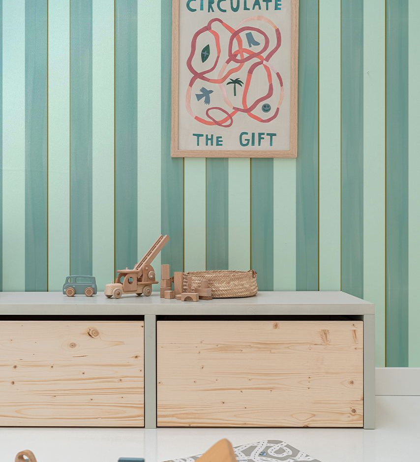 Bibelotte Wallpaper Striped Nola - Ocean