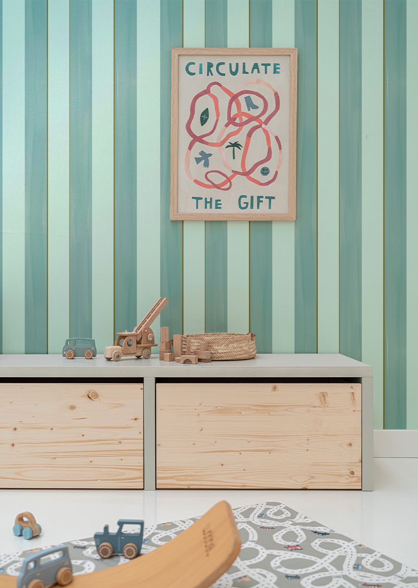 Bibelotte Wallpaper Striped Nola - Ocean