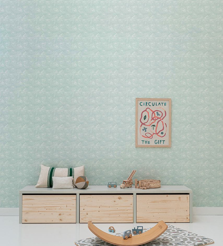 Bibelotte Behang Mush - Ijsblauw