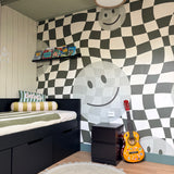 Smiley behang kinderkamer tienerkamer groen Papr Walls Face the Wall geblokt
