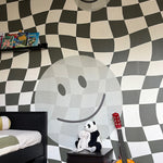 Smiley behang kinderkamer tienerkamer groen Papr Walls Face the Wall geblokt