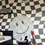 Smiley behang kinderkamer tienerkamer groen Papr Walls Face the Wall geblokt