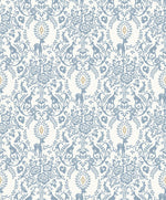 Kinderbehang dieren bosdieren dutch wallcoverings blauw wit JS3304