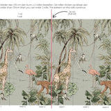 Annet Weelink Jungle behang voor de kinderkamer dusty mint
