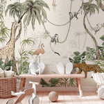 Annet Weelink Jungle Jazz behang voor de kinderkamer off white