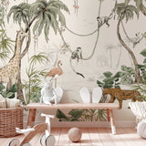 Annet Weelink Jungle Jazz behang voor de kinderkamer off white