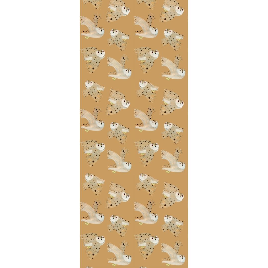 Aniek Bartels x Meet me at the wall owl uilen dierenbehang behang meisjeskamer babykamer geel 