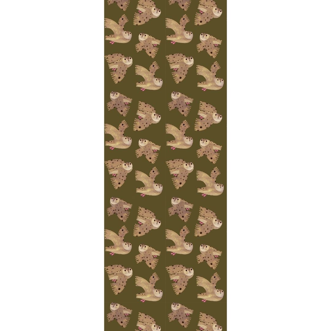 Aniek Bartels x Meet me at the wall owl uilen dierenbehang behang meisjeskamer babykamer groen