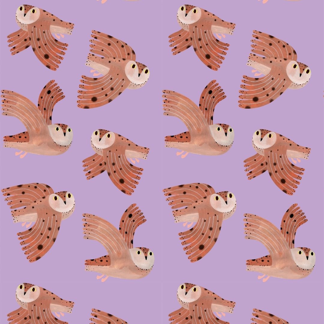 Aniek Bartels x Meet me at the wall owl uilen dierenbehang behang meisjeskamer babykamer