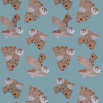 Aniek Bartels x Meet me at the wall owl uilen dierenbehang behang meisjeskamer babykamer lichtblauw
