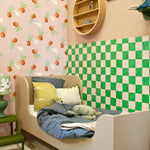Aniek Bartels x Meet me at the wall skating lion sweet roze en groen  meisjeskamer