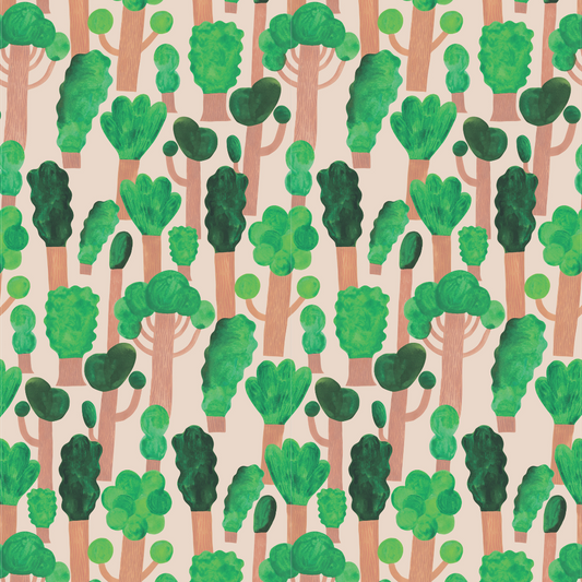 Aniek Bartels x Meet me at the wall trees bomen behang natuur lichtroze meisjeskamer