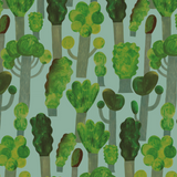 Aniek Bartels x Meet me at the wall trees bomen behang natuur lichtblauw jongenskamer 
