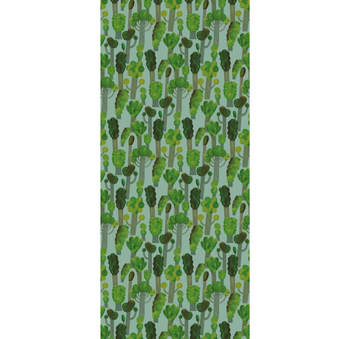 Aniek Bartels x Meet me at the wall trees bomen behang natuur lichtblauw jongenskamer 