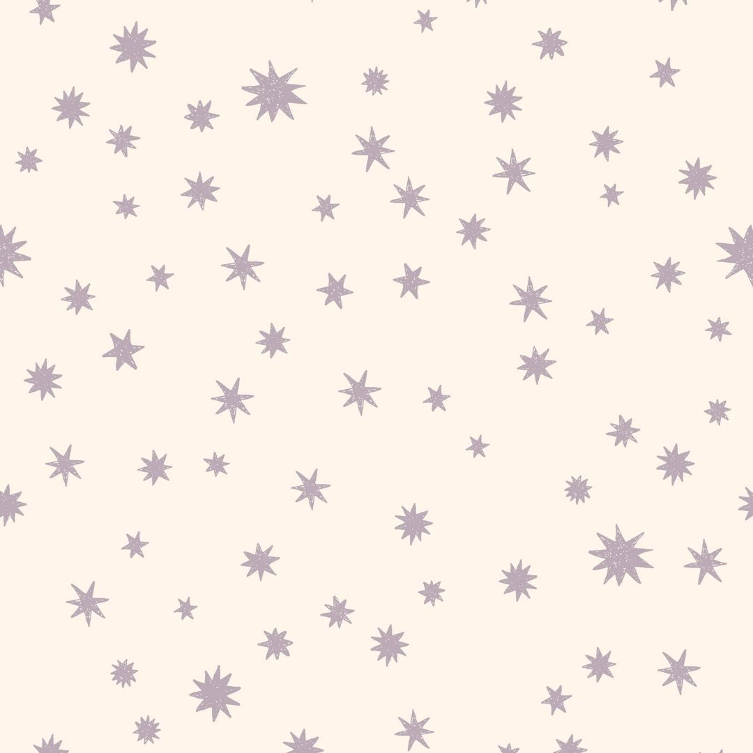 Joelle Wehkamp x Meet me at the wall sterren behang starry night voor de kinderkamer meisjeskamer  babykamer lila