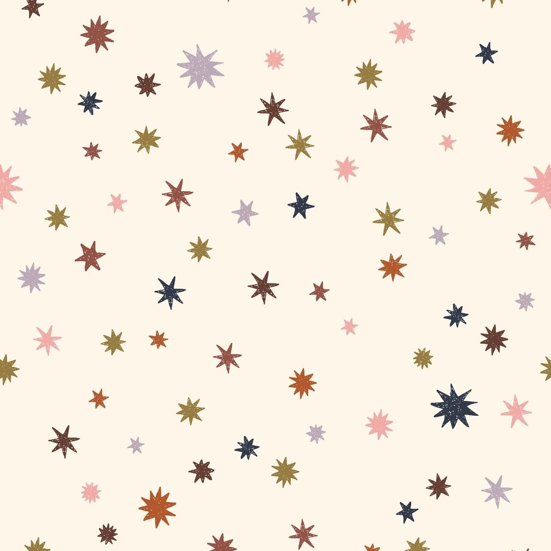 Joelle Wehkamp x Meet me at the wall sterren behang starry night voor de kinderkamer meisjeskamer neutrale kinderkamer babykamer multicolor