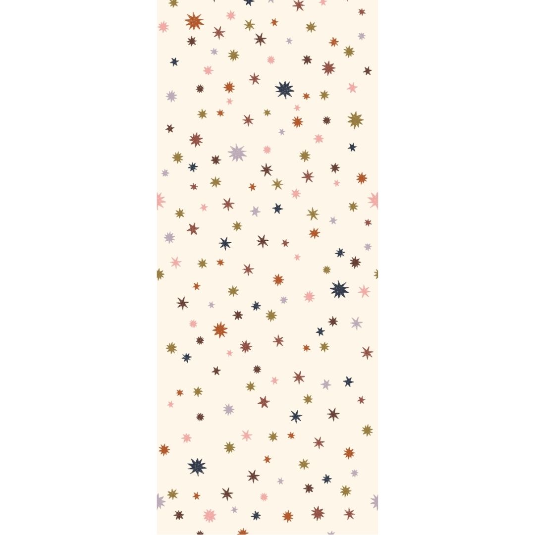 Joelle Wehkamp x Meet me at the wall sterren behang starry night voor de kinderkamer meisjeskamer neutrale kinderkamer babykamer multicolor
