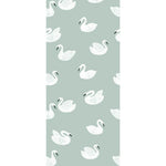 Joelle Wehkamp x Meet me at the wall Swans zwanen dierenbehang voor de kinderkamer meisjeskamer lichtblauw