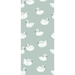 Joelle Wehkamp x Meet me at the wall Swans zwanen dierenbehang voor de kinderkamer meisjeskamer lichtblauw