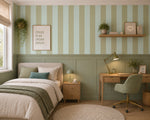 Strepen behang voor de kinderkamer jongenskamer tienerkamer blauw groen Papr Walls