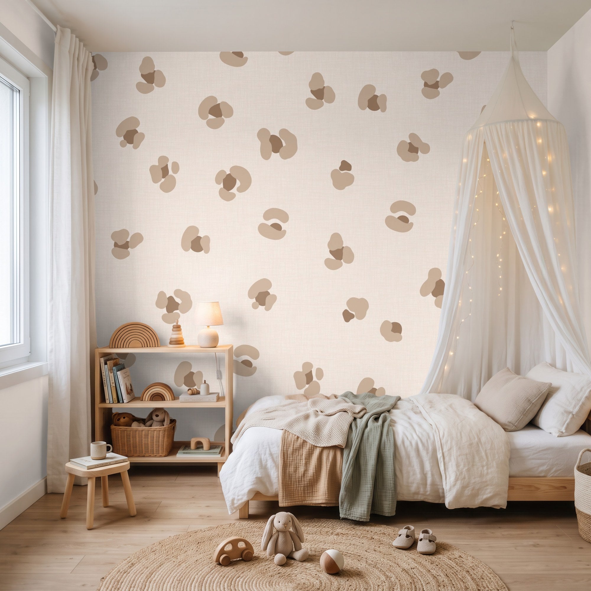 Leopard luipaard behang voor meisjeskamer tienerkamer beige zand