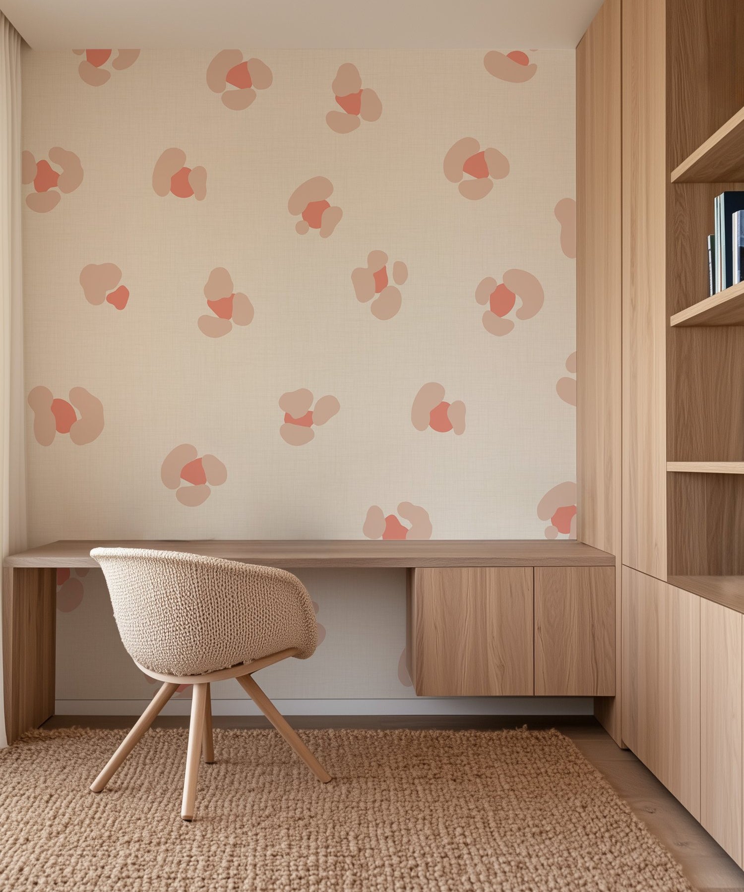 Leopard behang meisjeskamer tienerkamer creme roze