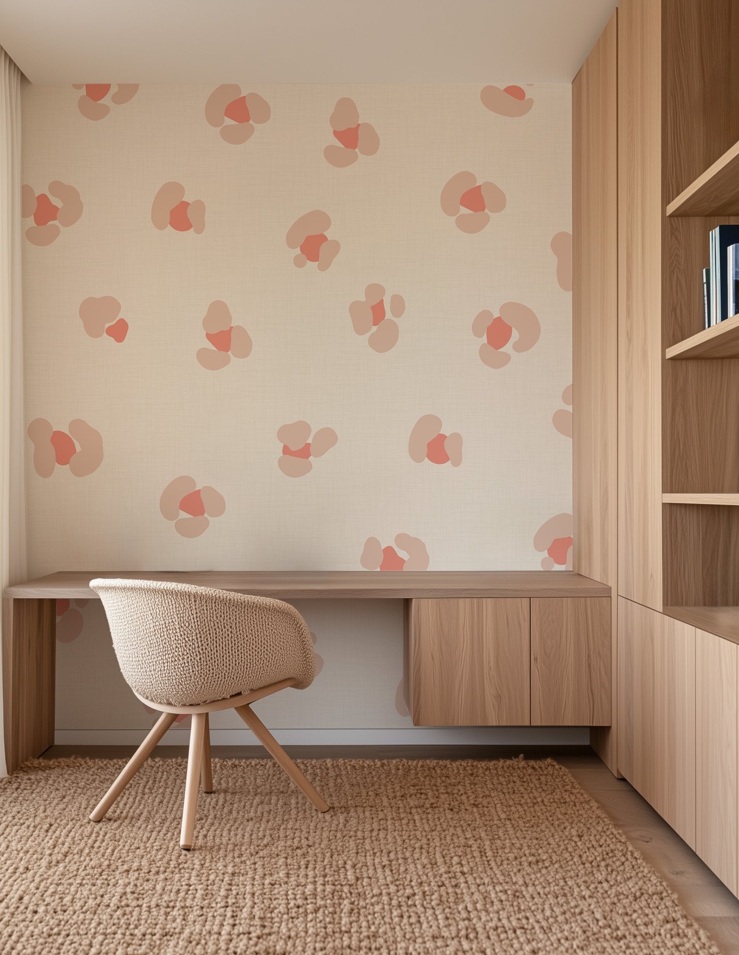 Leopard behang meisjeskamer tienerkamer creme roze