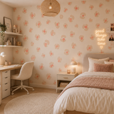 Leopard luipaard behang voor meisjeskamer tienerkamer creme roze