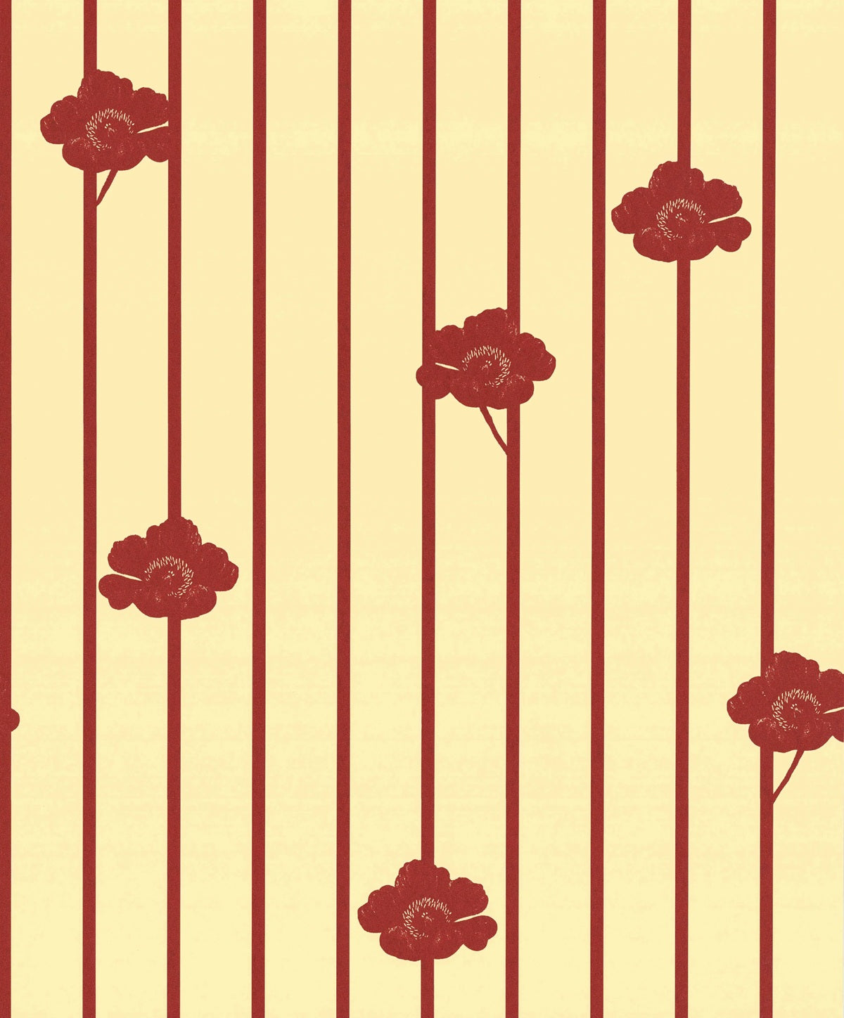 Studio Lisa Bengtsson Buttercream 1714 bloemen en strepen behang voor de meisjeskamer en tienerkamer beige rood 