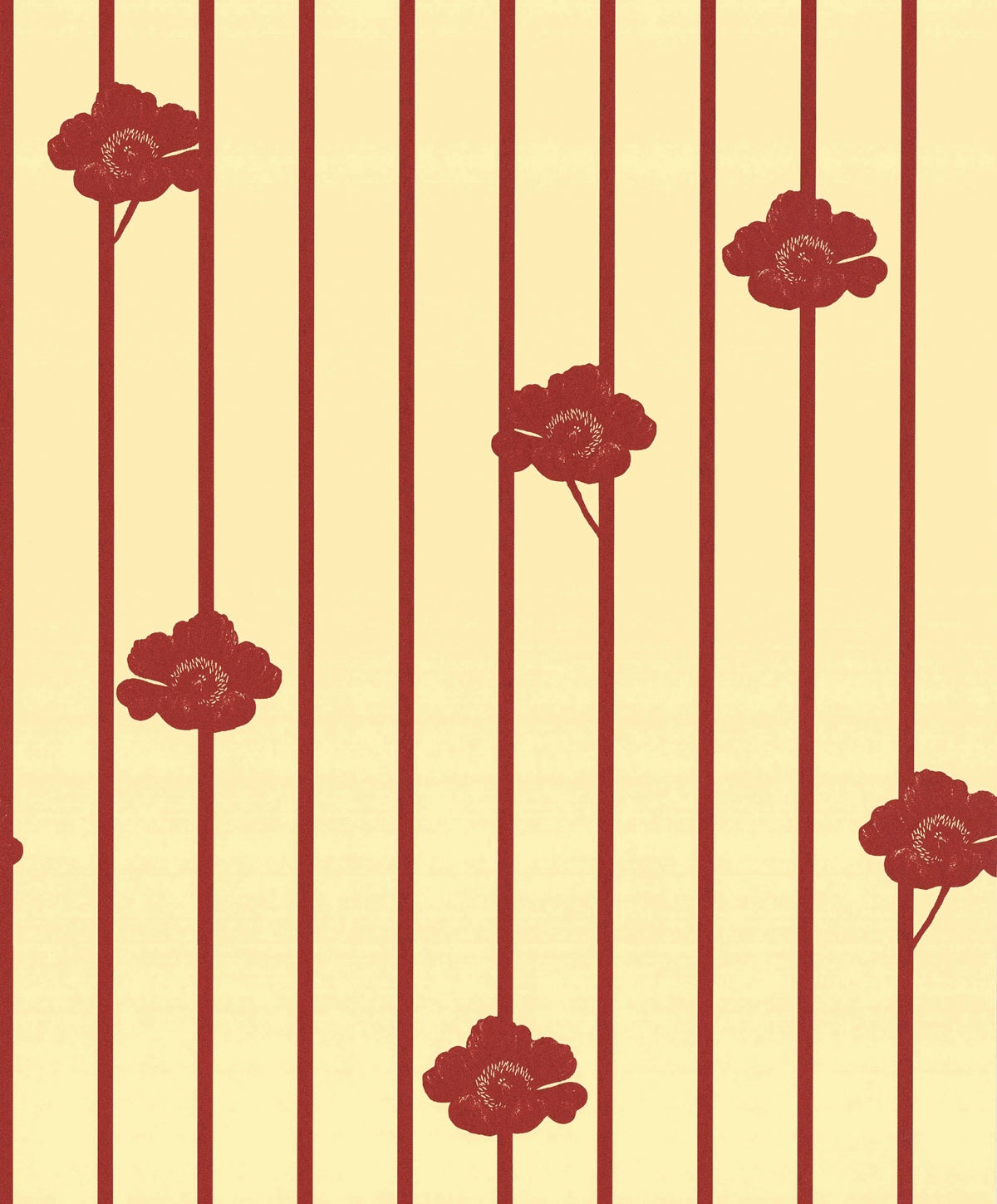 Studio Lisa Bengtsson Buttercream 1714 bloemen en strepen behang voor de meisjeskamer en tienerkamer beige rood 