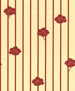 Studio Lisa Bengtsson Buttercream 1714 bloemen en strepen behang voor de meisjeskamer en tienerkamer beige rood 