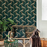Studio Lisa Bengtsson  Poppy behang tijgersprint tienerkamer groen
