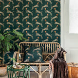 Studio Lisa Bengtsson  Poppy behang tijgersprint tienerkamer groen