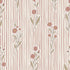 Little Amour bloemen en strepen behang voor meisjeskamer en babykamer amber terra roze