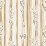 Little Amour bloemen en strepen behang voor meisjeskamer en babykamer honey geel
