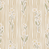 Little Amour bloemen en strepen behang voor meisjeskamer en babykamer honey geel