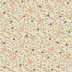 Little Amour Blossom Vines bloemenbehang voor meisjeskamer en babykamer roze groen en bordeaux rood