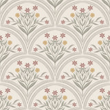 Boogjes behang voor meisjeskamer en babykamer Flora Arches Little Amour zand groen beige
