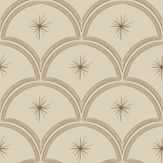 Little Amour Magic Arches boogjes behang voor babykamer neutrale kinderkamer meisjeskamer zand  beige