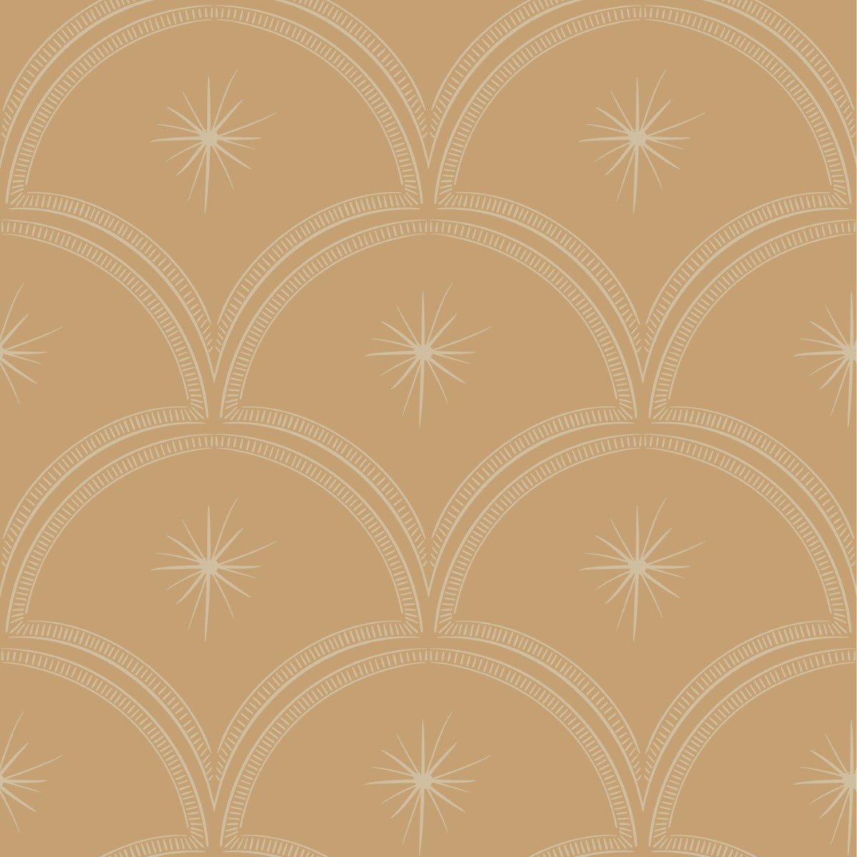 Little Amour Magic Arches boogjes behang voor babykamer neutrale kinderkamer meisjeskamer oker