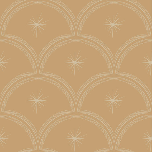 Little Amour Magic Arches boogjes behang voor babykamer neutrale kinderkamer meisjeskamer oker