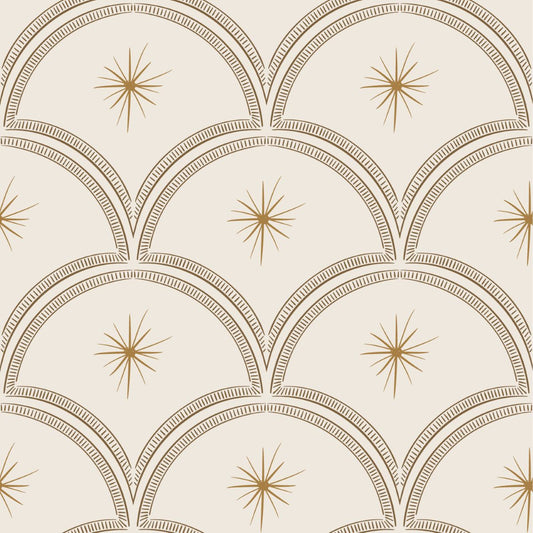Little Amour Magic Arches boogjes behang voor babykamer neutrale kinderkamer meisjeskamer zand 