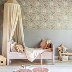 Little Amour Floral Spring bloemenbehang voor de kinderkamer groen