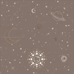 Little Amour behang voor de kinderkamer space stars ruimte bruin