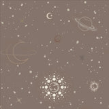 Little Amour behang voor de kinderkamer space stars ruimte bruin