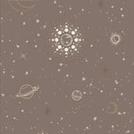 Little Amour behang voor de kinderkamer space stars ruimte bruin